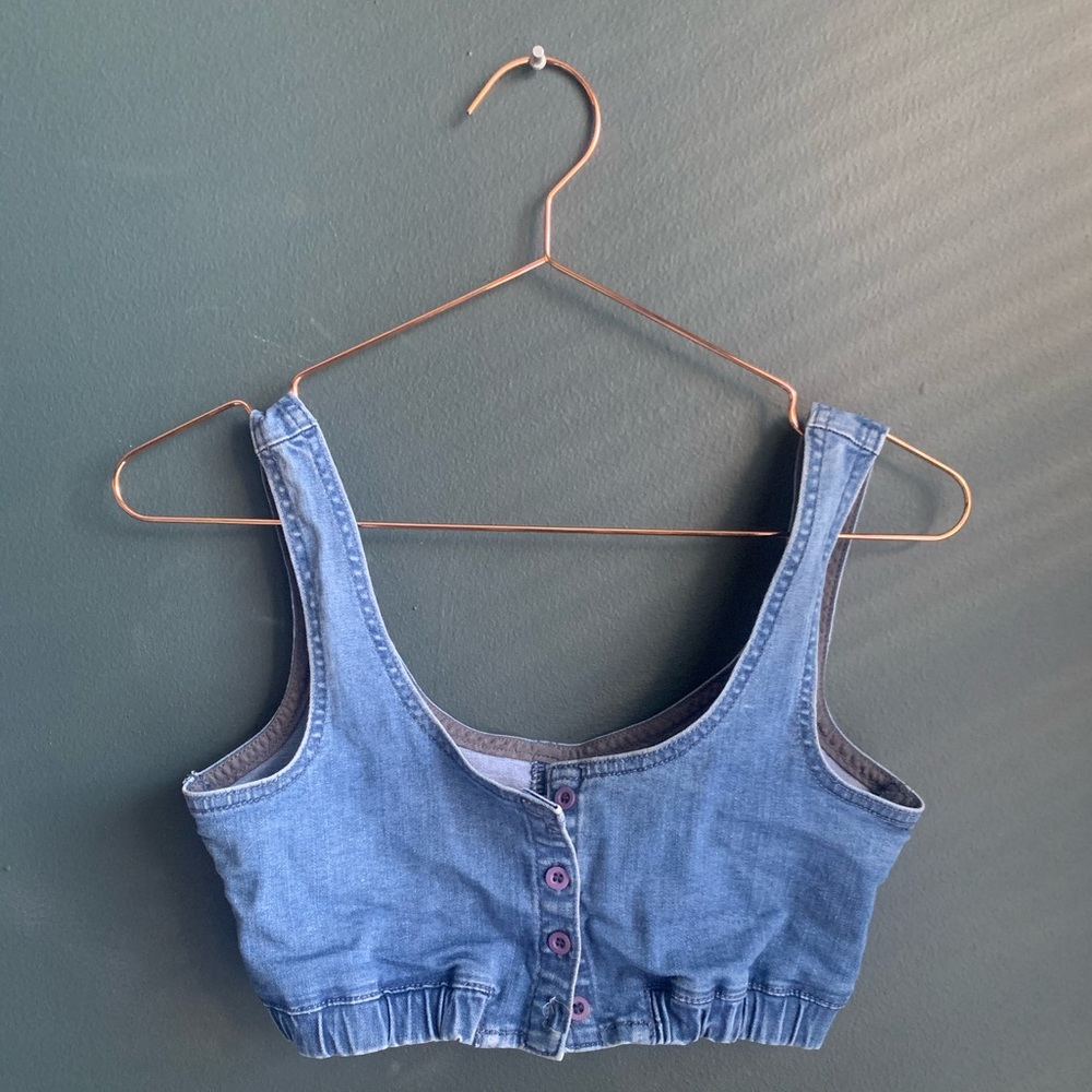 ASOS Denim Button Up Crop Top